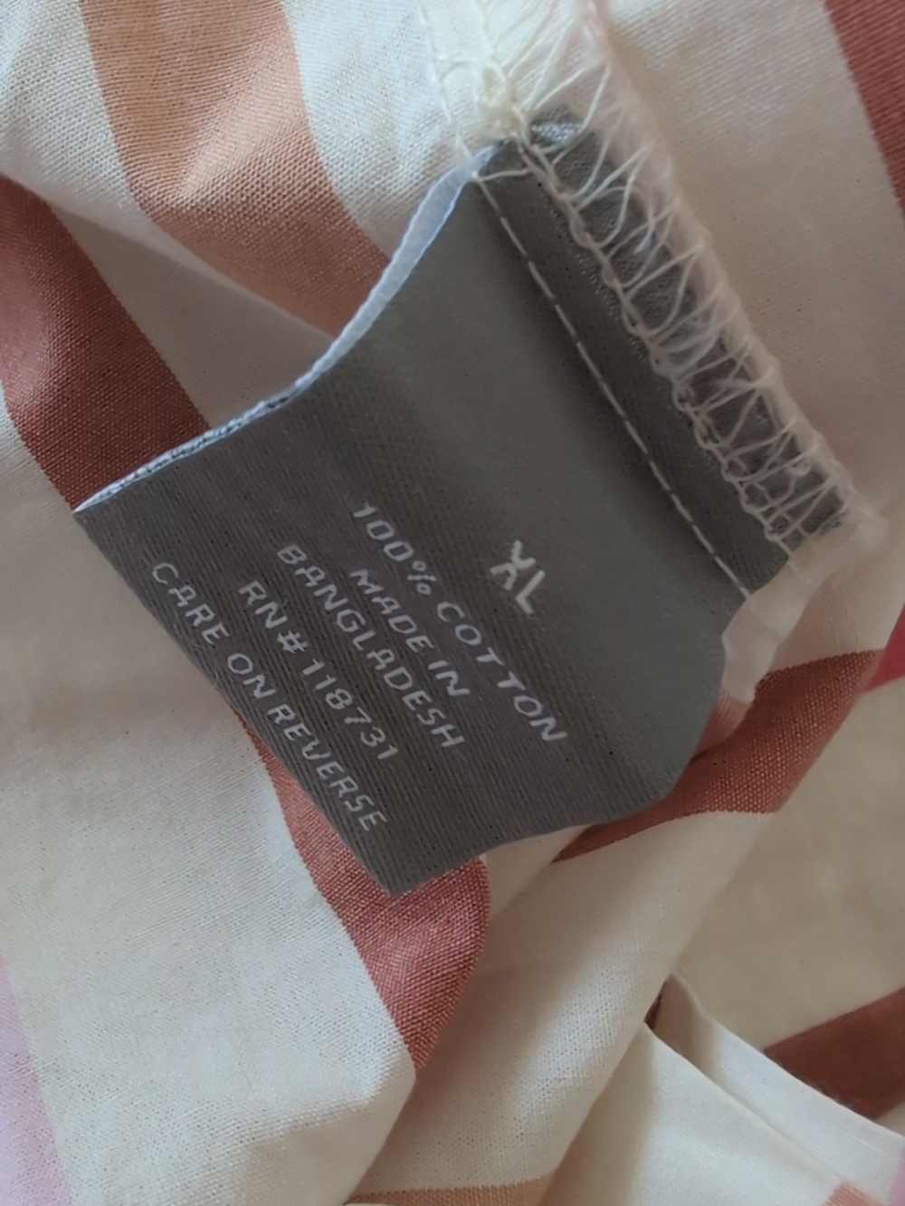 Berkley Jensen Striped White Cotton Spring Summer Top - XL - Picture 5 of 7